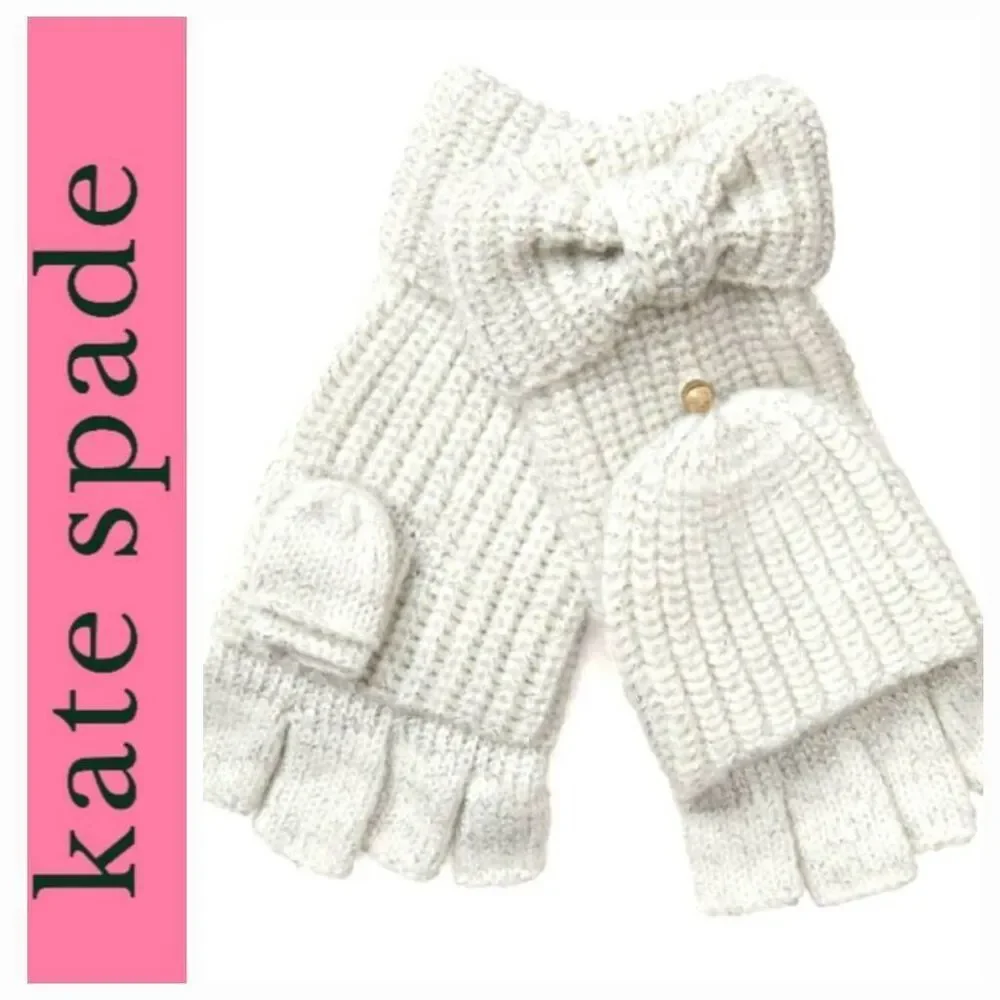 Kate Spade‎ Bow Top Pop Gloves- Cream